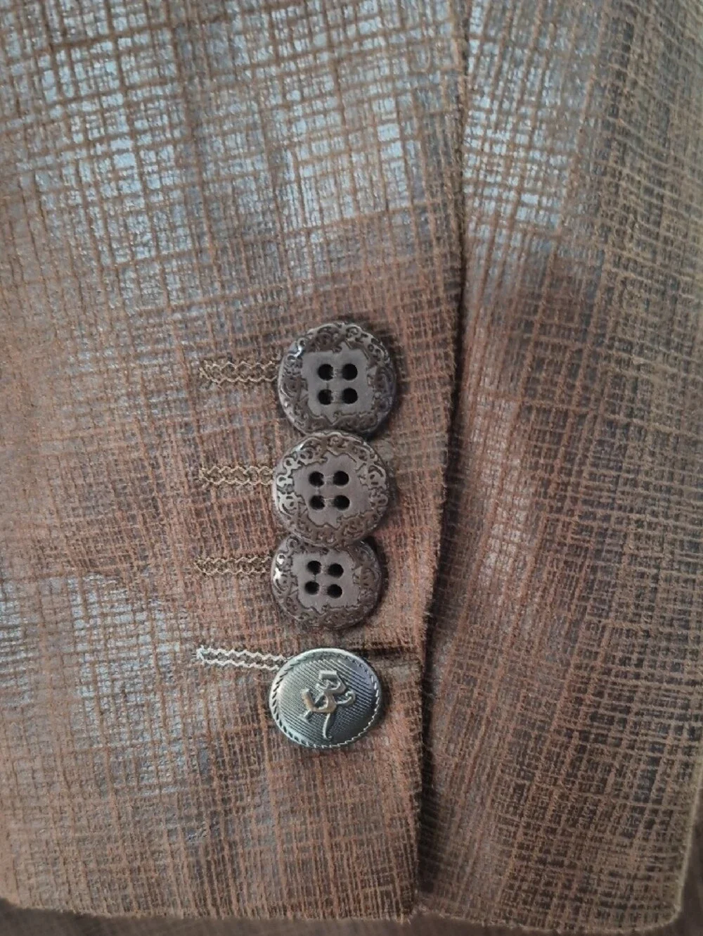 3 Kingdoms Coated Leather Look Sport Coat Blazer L‎